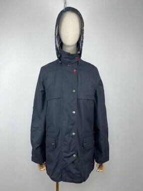 Barbour Rampside Casual Jacket Womens UK 16 US 12 Navy Blue Hooded Nautical Park